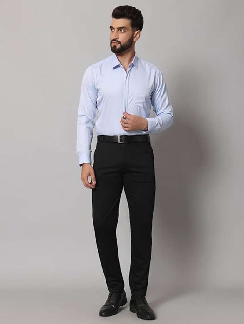 men solid mid rise slim fit formal trouser - 22570715 -  Standard Image - 3