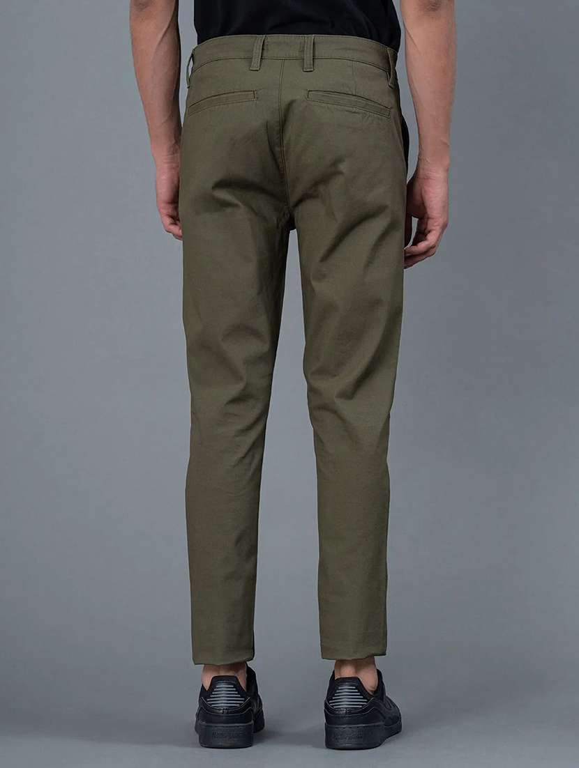 men solid mid rise slim fit chinos - 22570722 -  Standard Image - 3