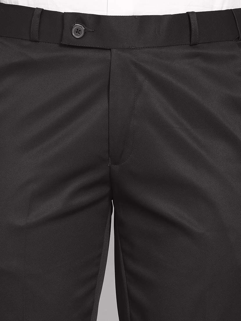 men solid mid rise flat front formal trouser - 22570729 -  Standard Image - 3