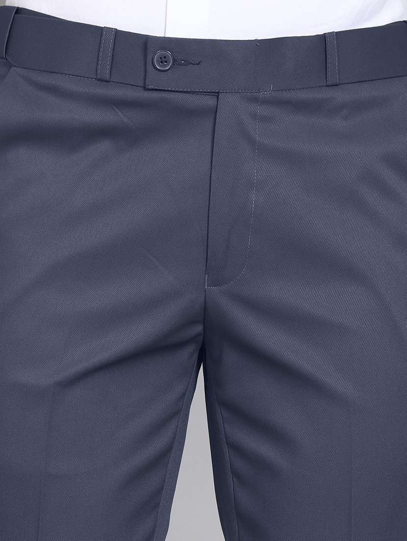 men solid mid rise flat front formal trouser - 22570733 -  Standard Image - 3