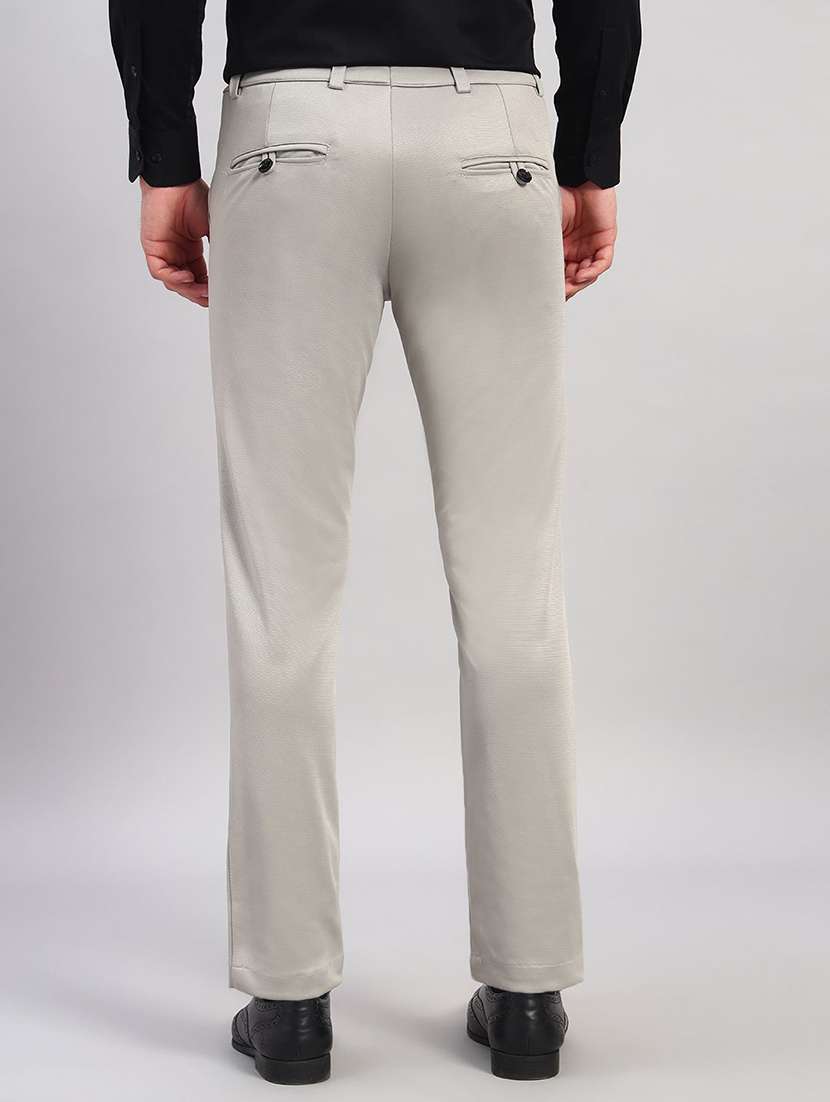 men solid mid rise flat front formal trouser - 22570734 -  Standard Image - 3