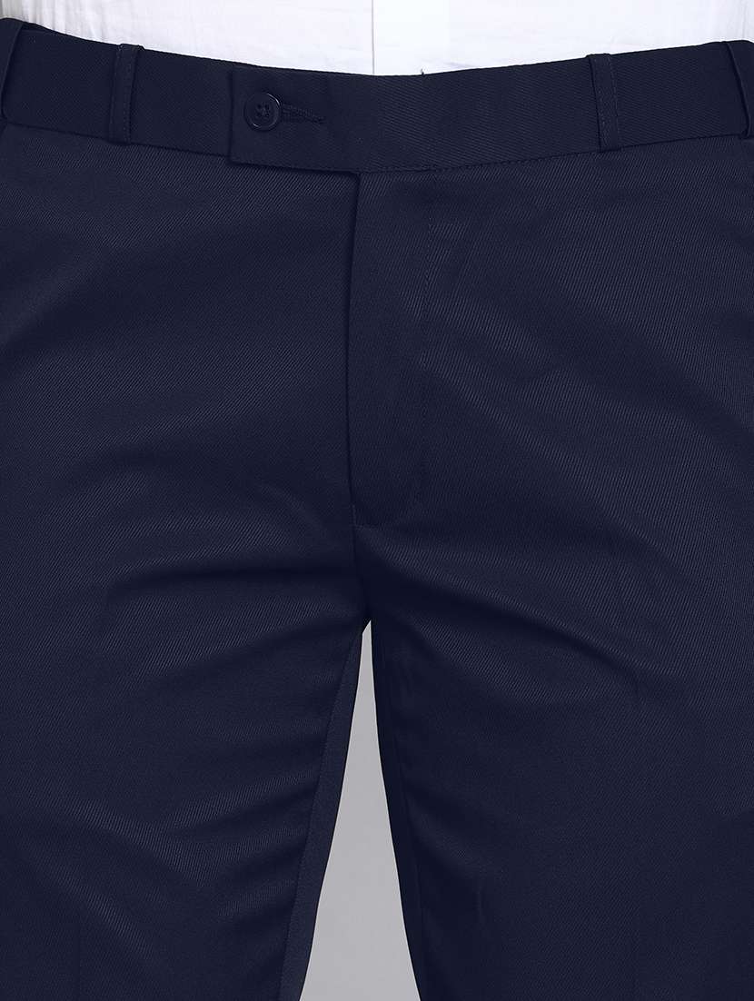 men solid mid rise flat front formal trouser - 22570735 -  Standard Image - 3