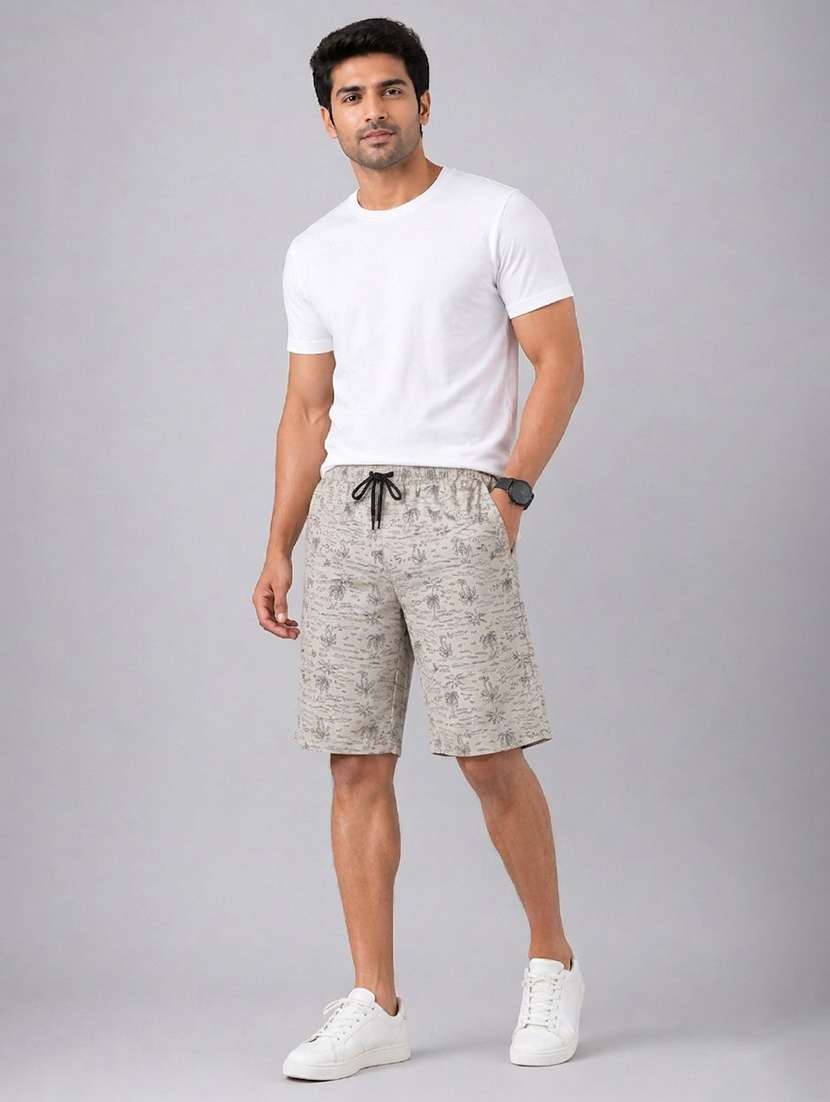 men printed mid rise regular fit shorts - 22570747 -  Standard Image - 3