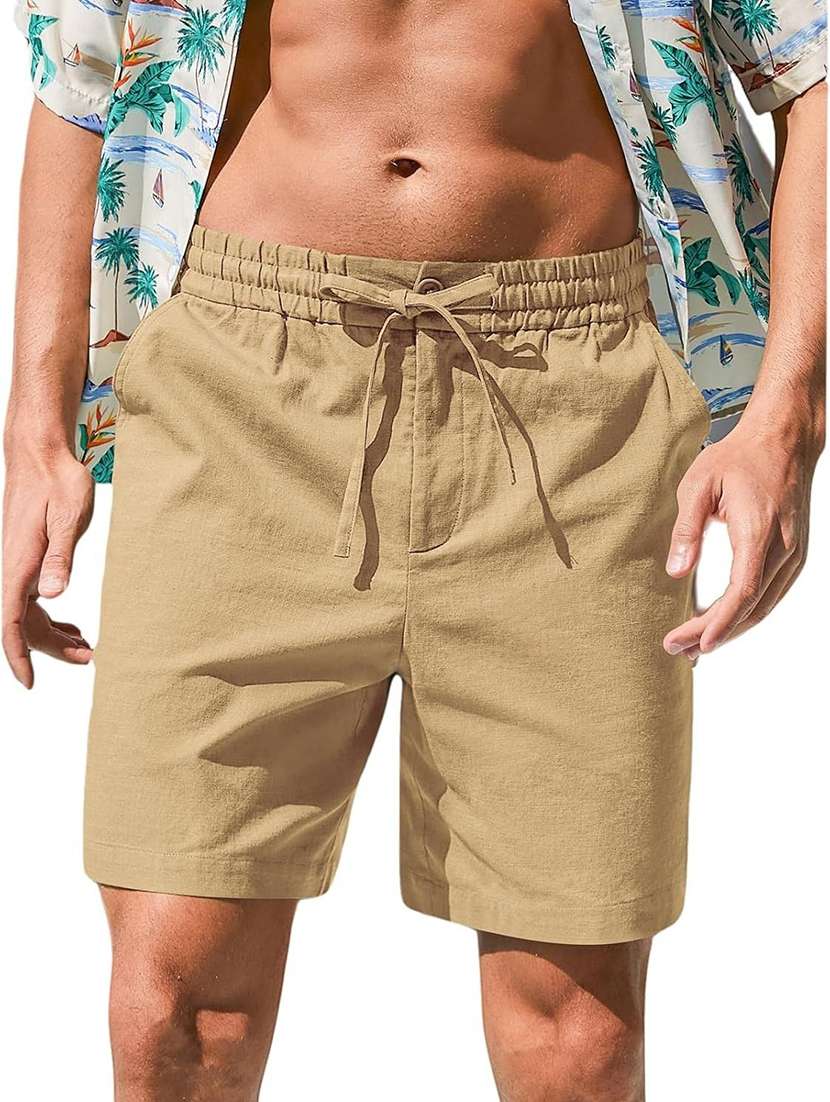 men solid mid rise regular fit shorts - 22570757 -  Standard Image - 3