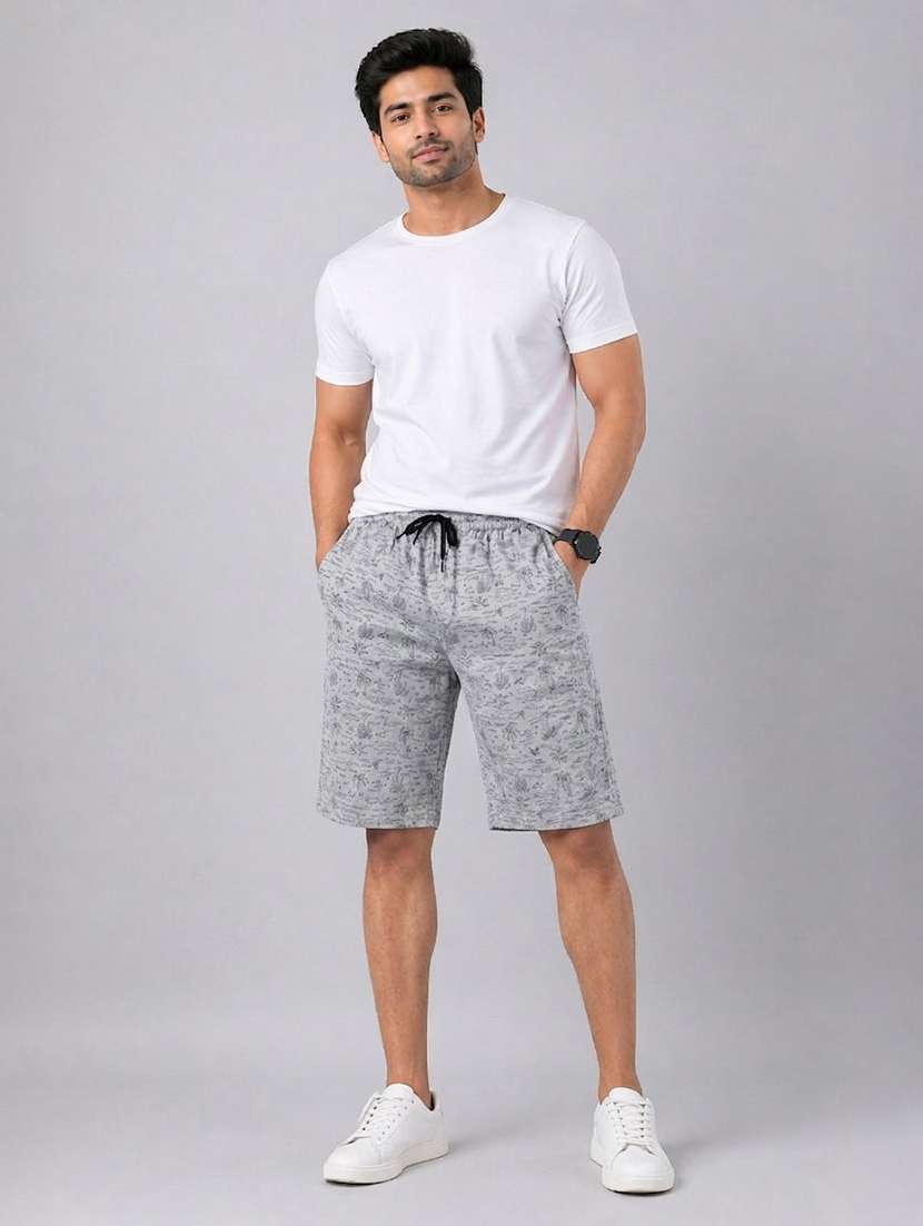 men printed mid rise regular fit shorts - 22570764 -  Standard Image - 3