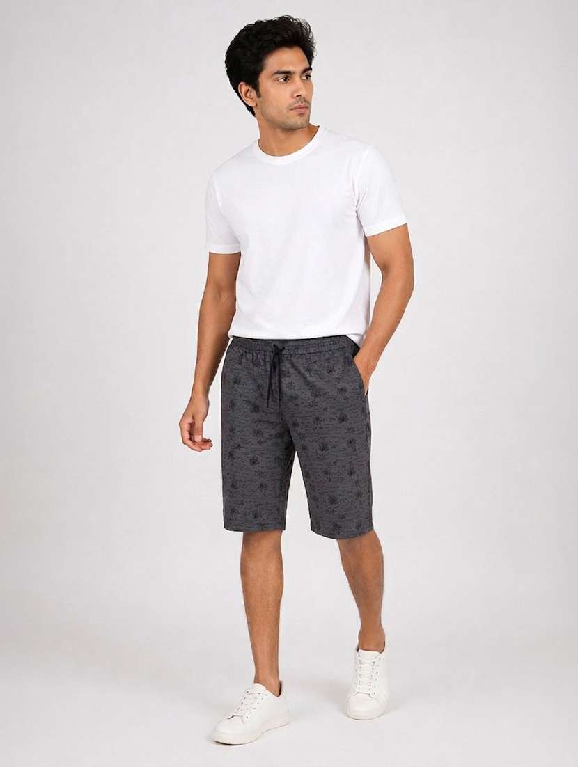 men printed mid rise regular fit shorts - 22570784 -  Standard Image - 3