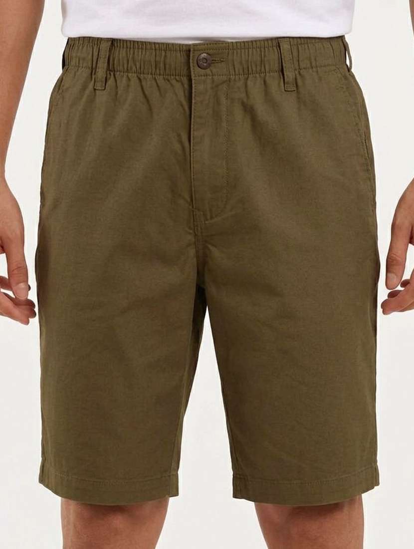 men solid mid rise regular fit shorts - 22570792 -  Standard Image - 3