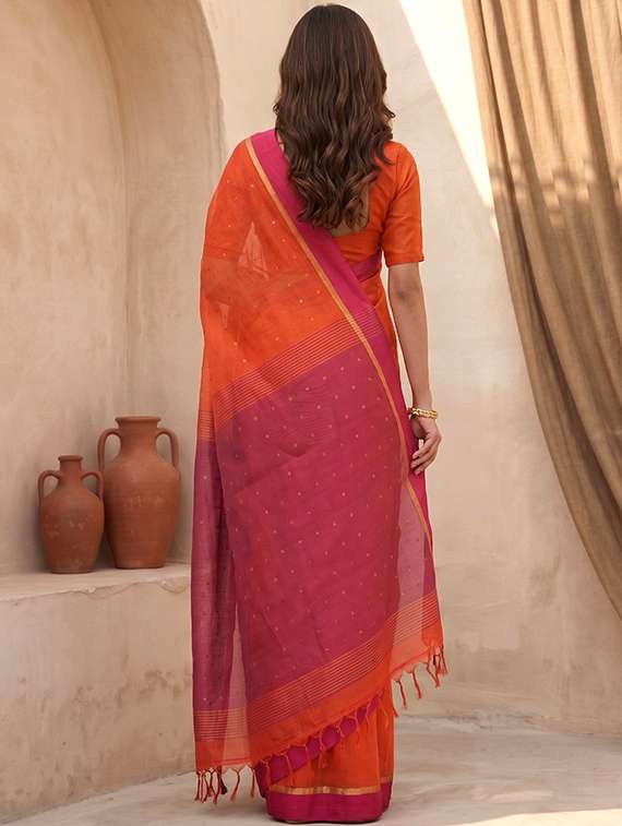 Women Self Design Handloom Saree With Blouse - 22570916 -  Standard Image - 3