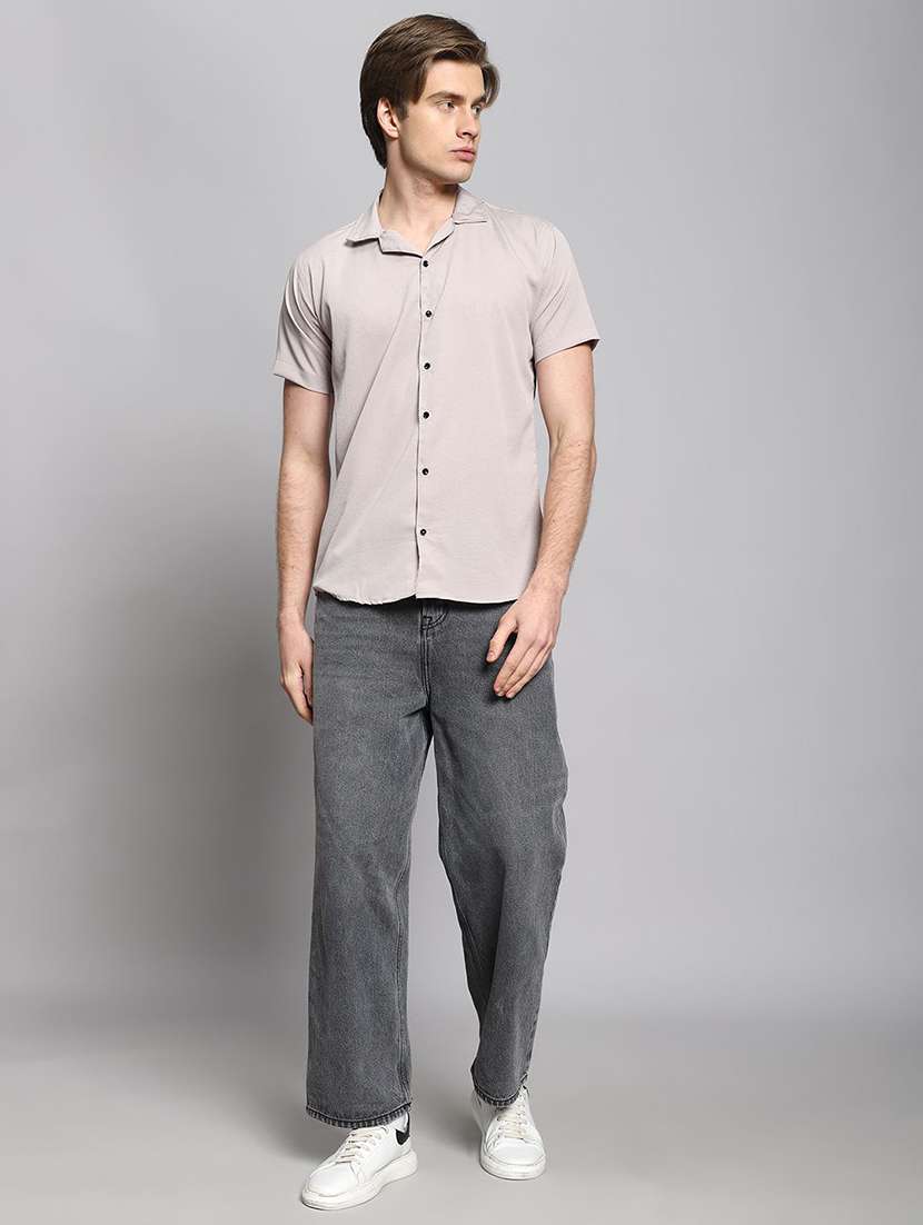 men textured short sleeves casual shirt - 22570959 -  Standard Image - 5