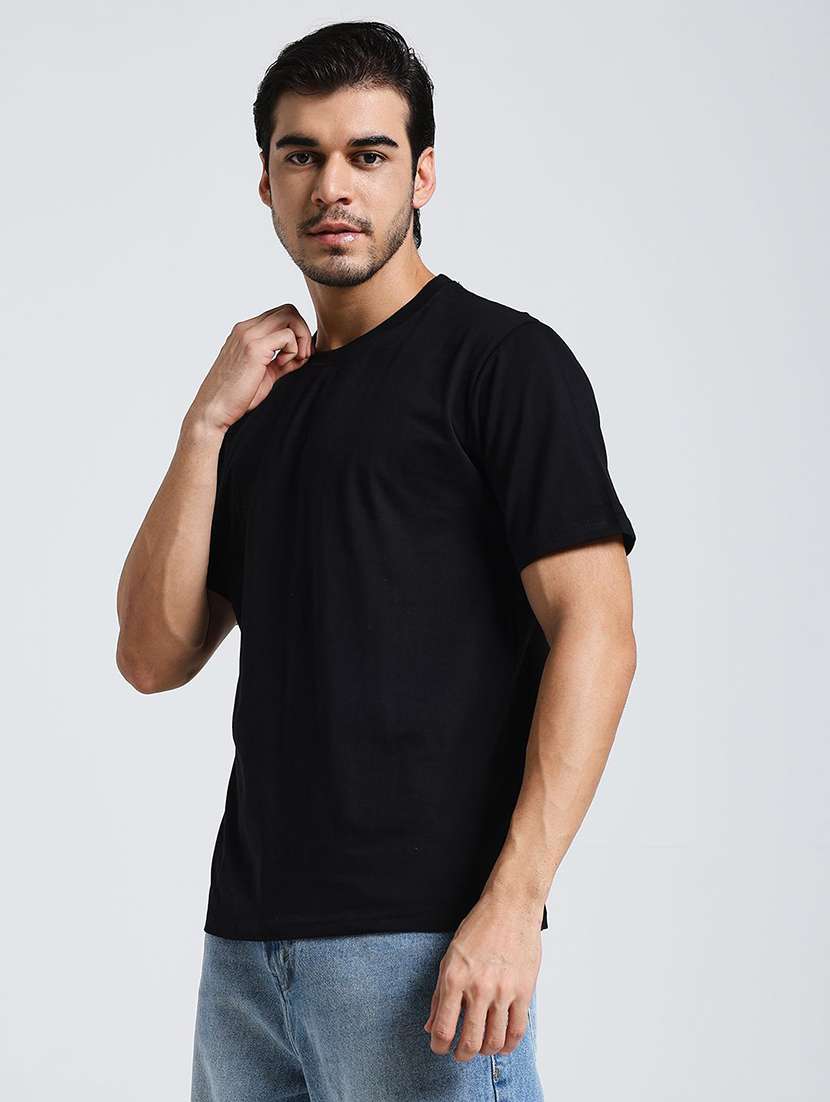 men solid short sleeves regular fit t-shirt - 22570995 -  Standard Image - 3