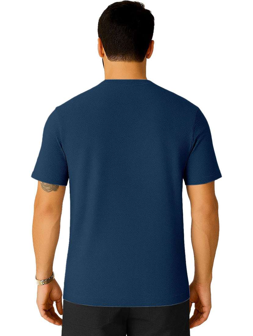 men textured short sleeves regular fit t-shirt - 22570997 -  Standard Image - 3