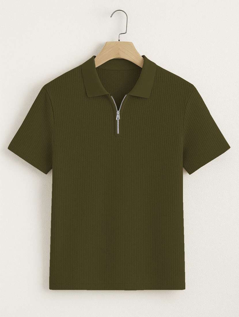 men textured short sleeves polo t-shirt - 22570998 -  Standard Image - 3