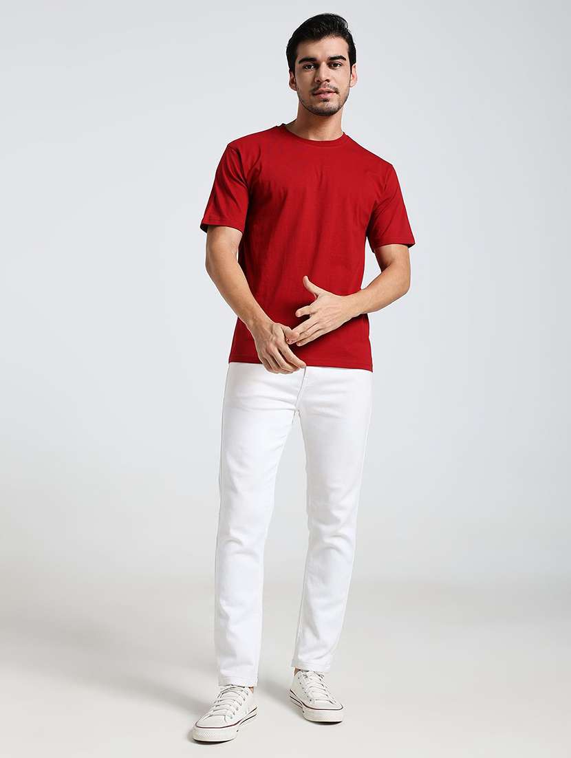 men solid short sleeves regular fit t-shirt - 22571006 -  Standard Image - 5
