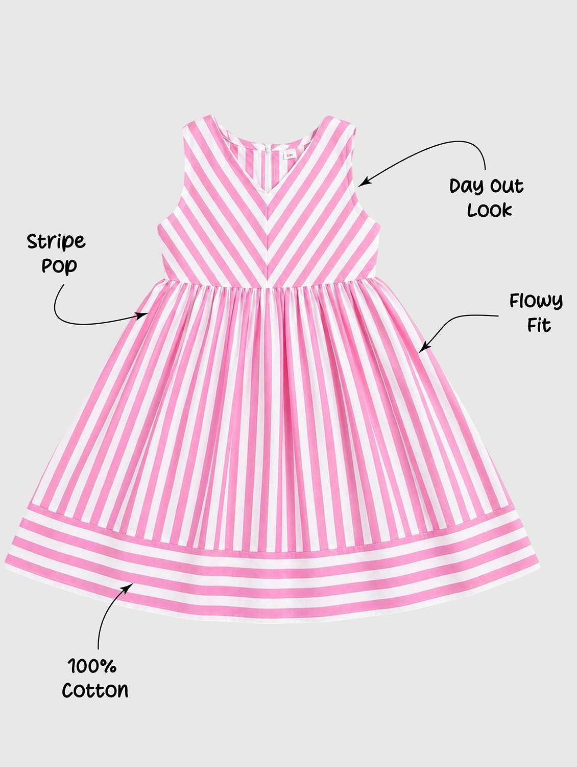 girls printed sleeveless fit and flare dress - 22571043 -  Standard Image - 3