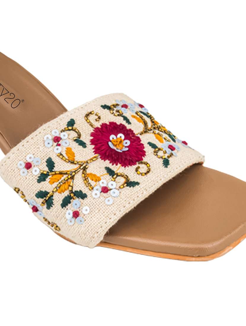 women embroidered slip on mules - 22571067 -  Standard Image - 3