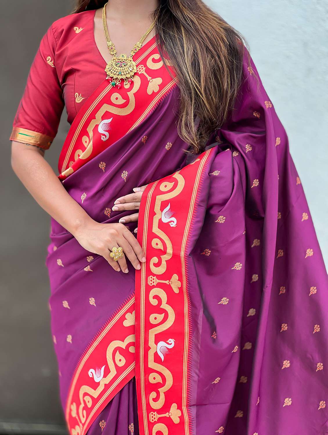 women self design paithani saree with blouse - 22571250 -  Standard Image - 5