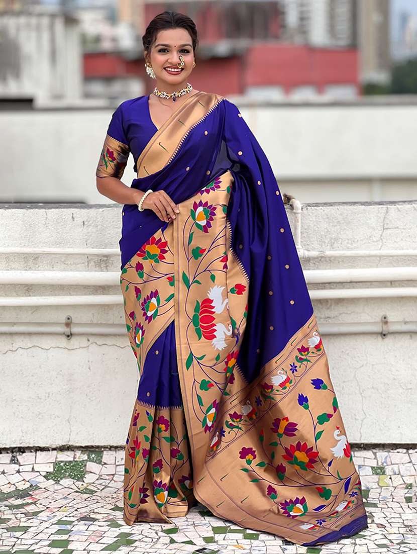 women self design paithani saree with blouse