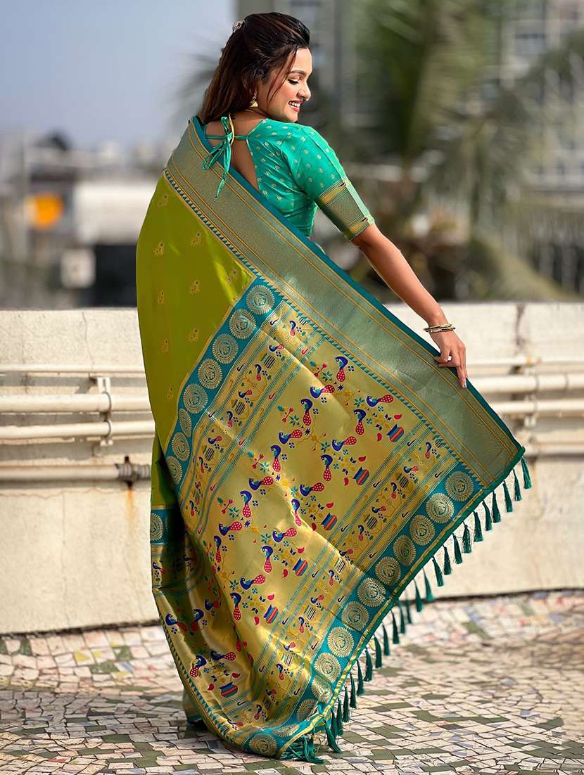 women self design paithani saree with blouse - 22571294 -  Standard Image - 3