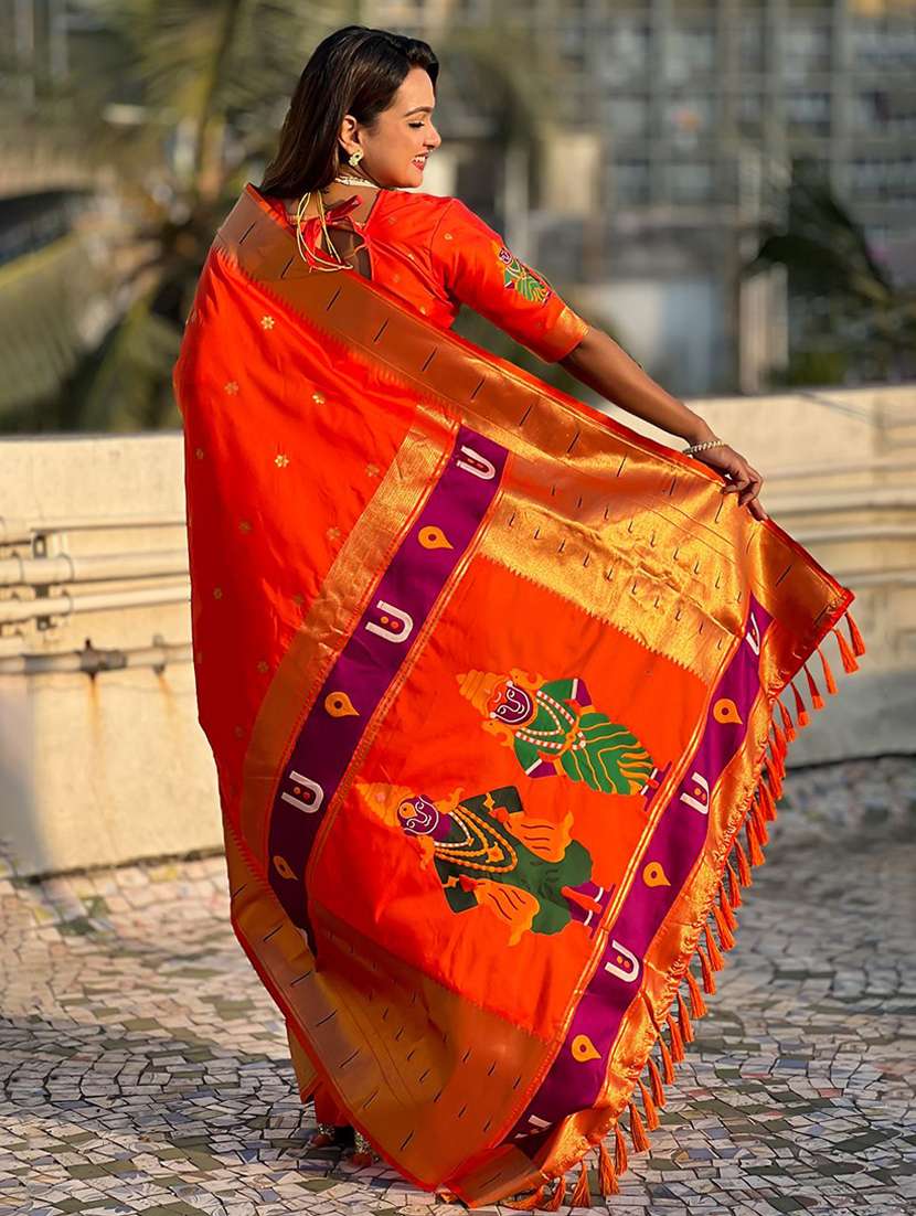 women self design paithani saree with blouse - 22571309 -  Standard Image - 3