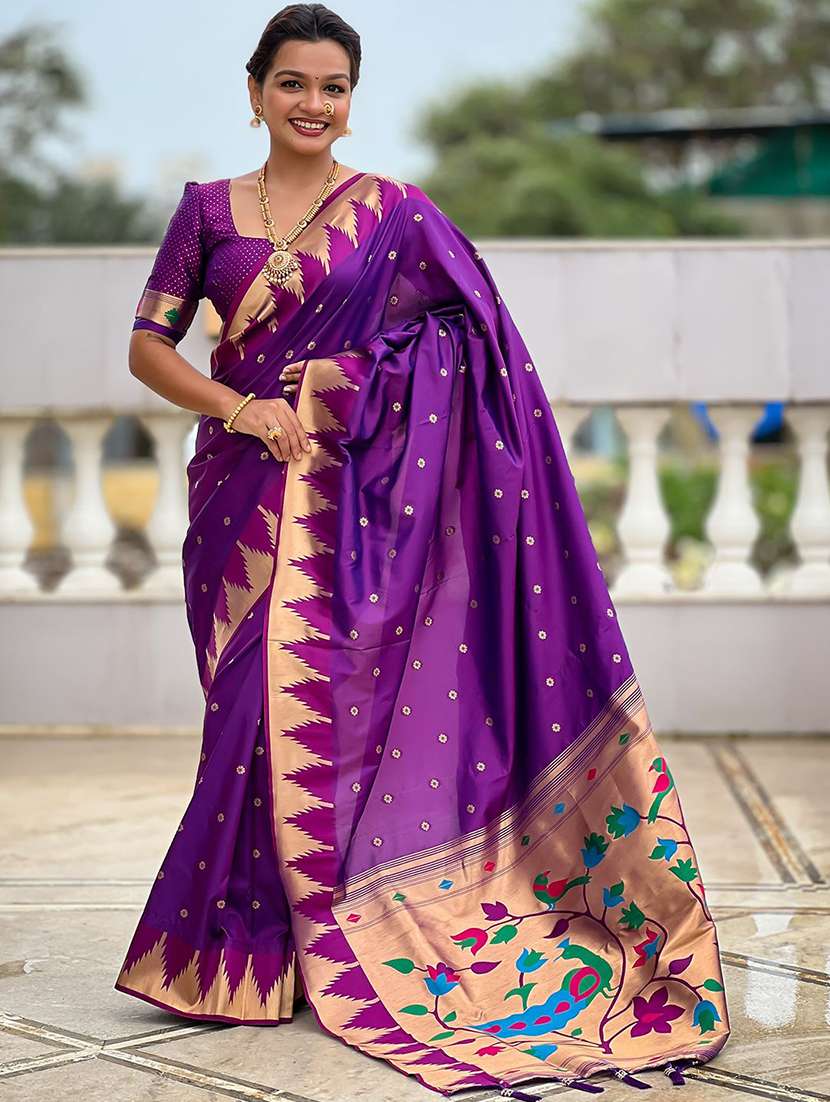 women self design paithani saree with blouse