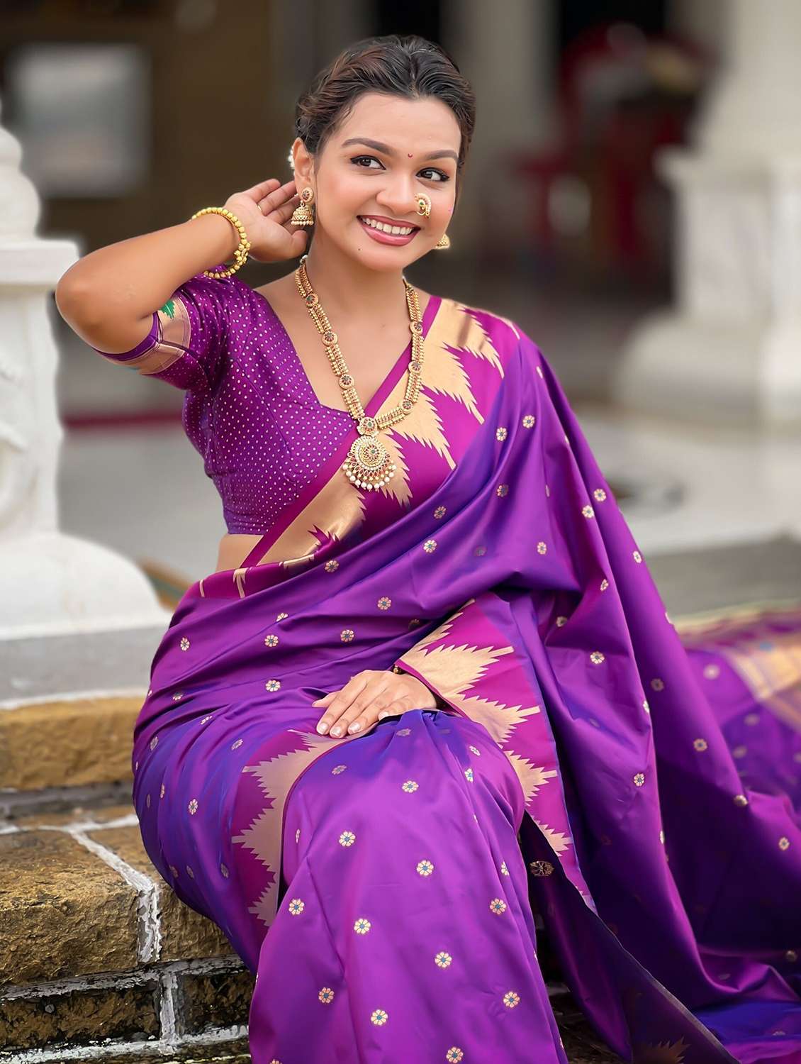women self design paithani saree with blouse - 22571372 -  Standard Image - 3