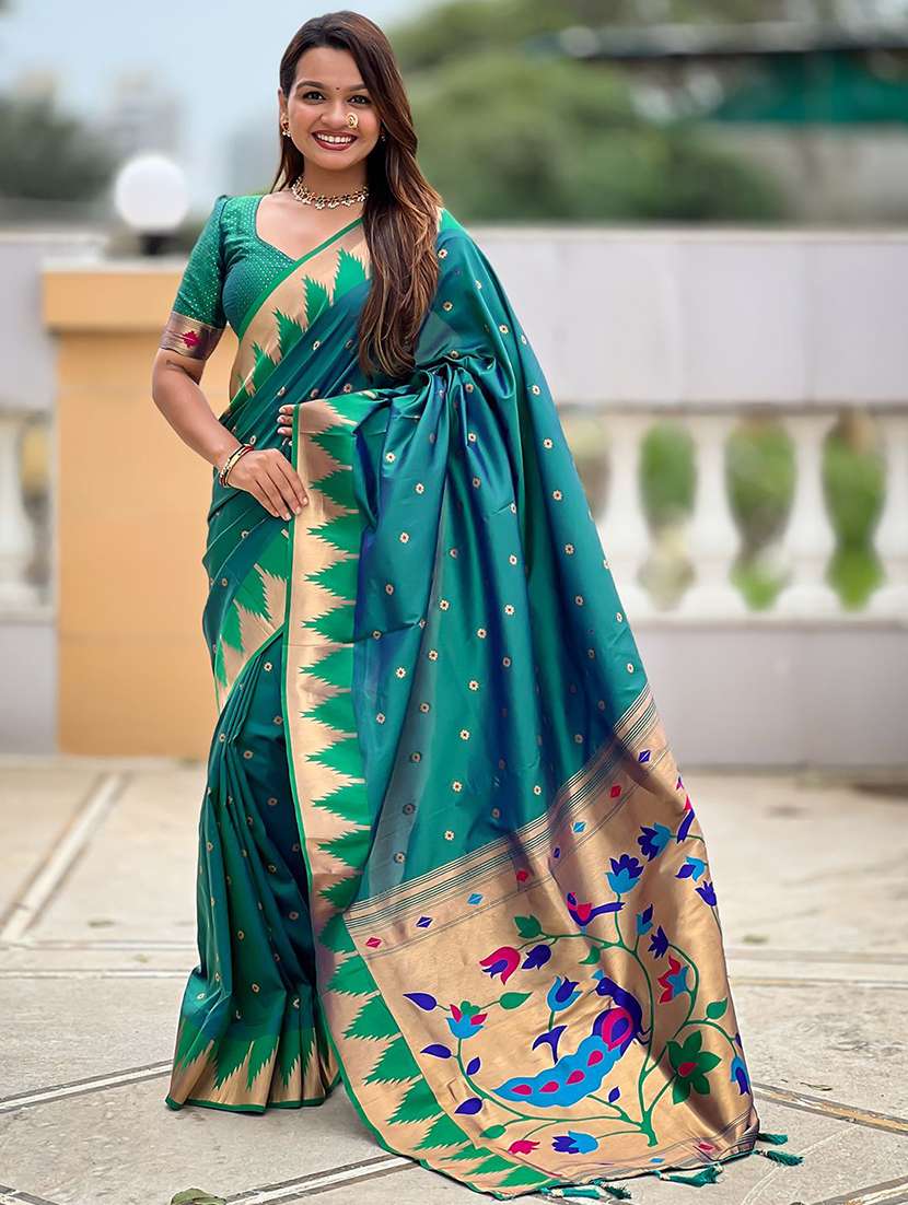 women self design paithani saree with blouse