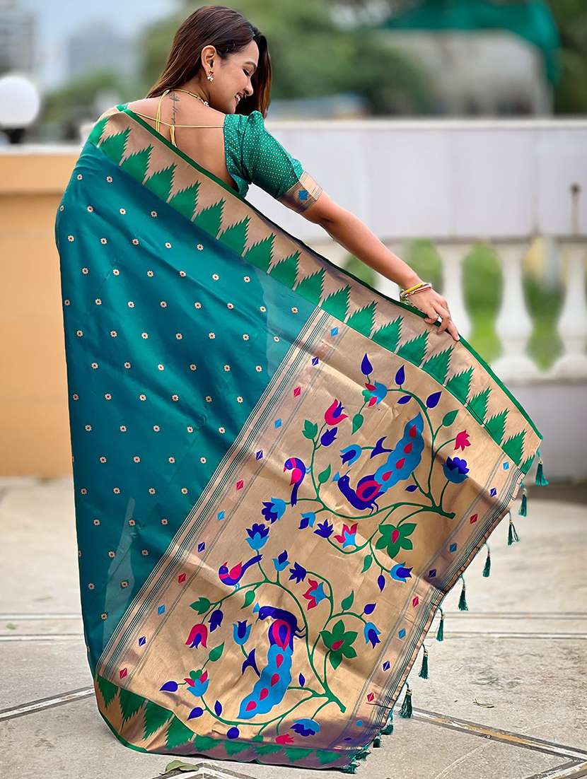 women self design paithani saree with blouse - 22571375 -  Standard Image - 3