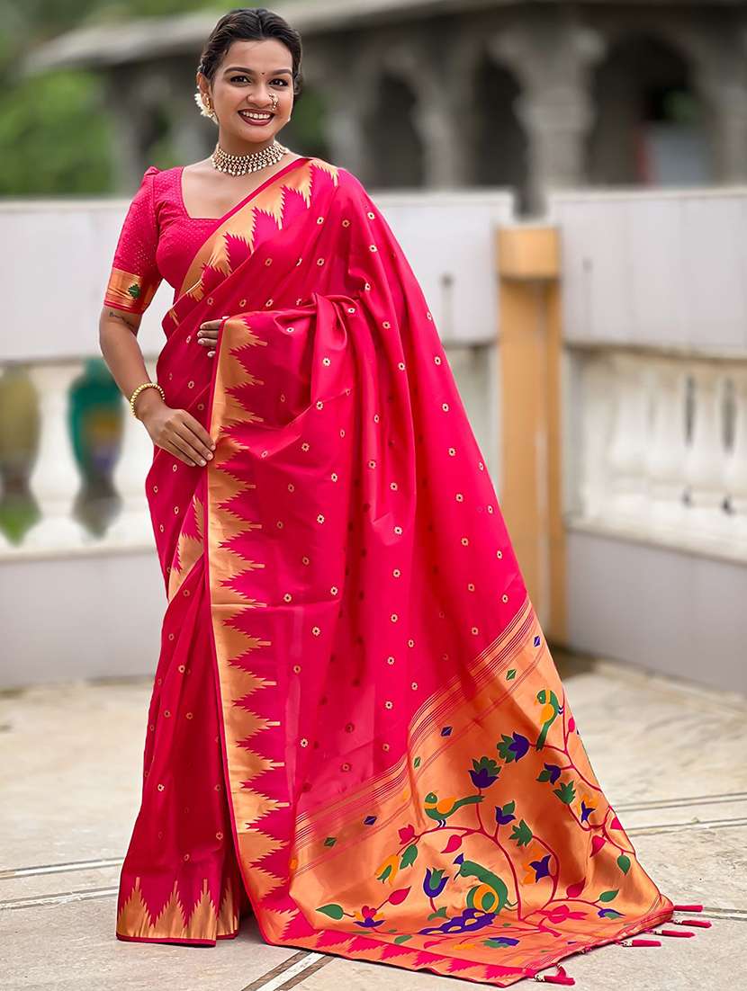 women self design paithani saree with blouse