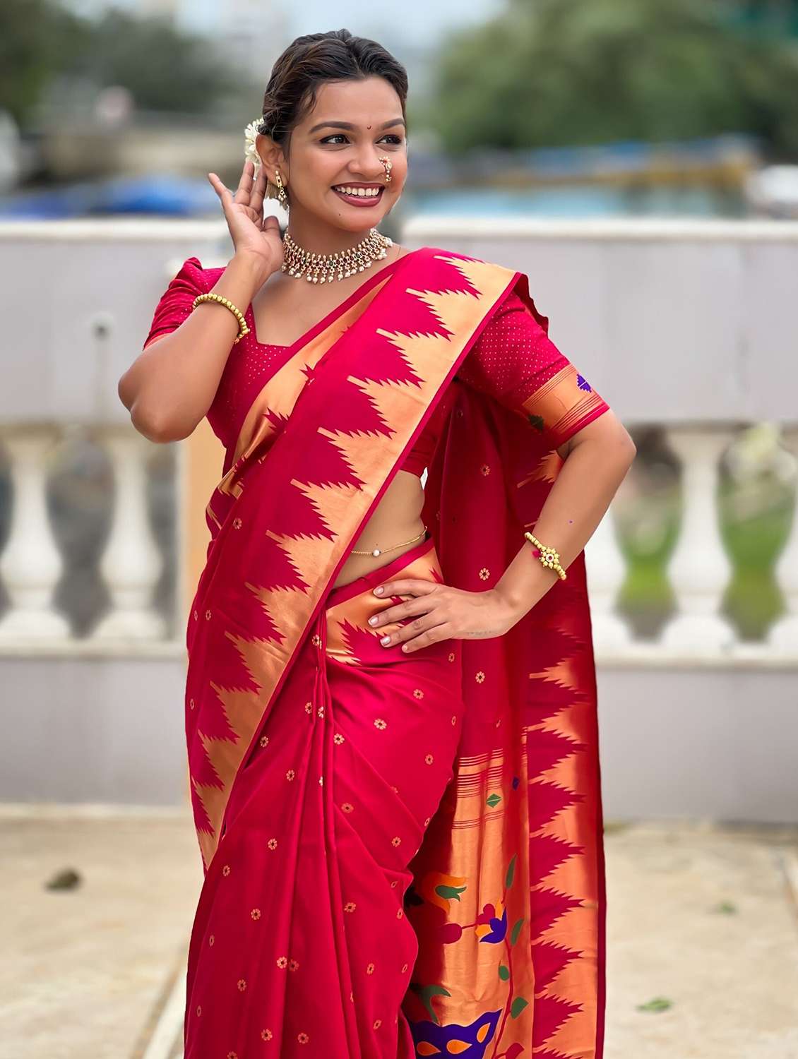 women self design paithani saree with blouse - 22571376 -  Standard Image - 5