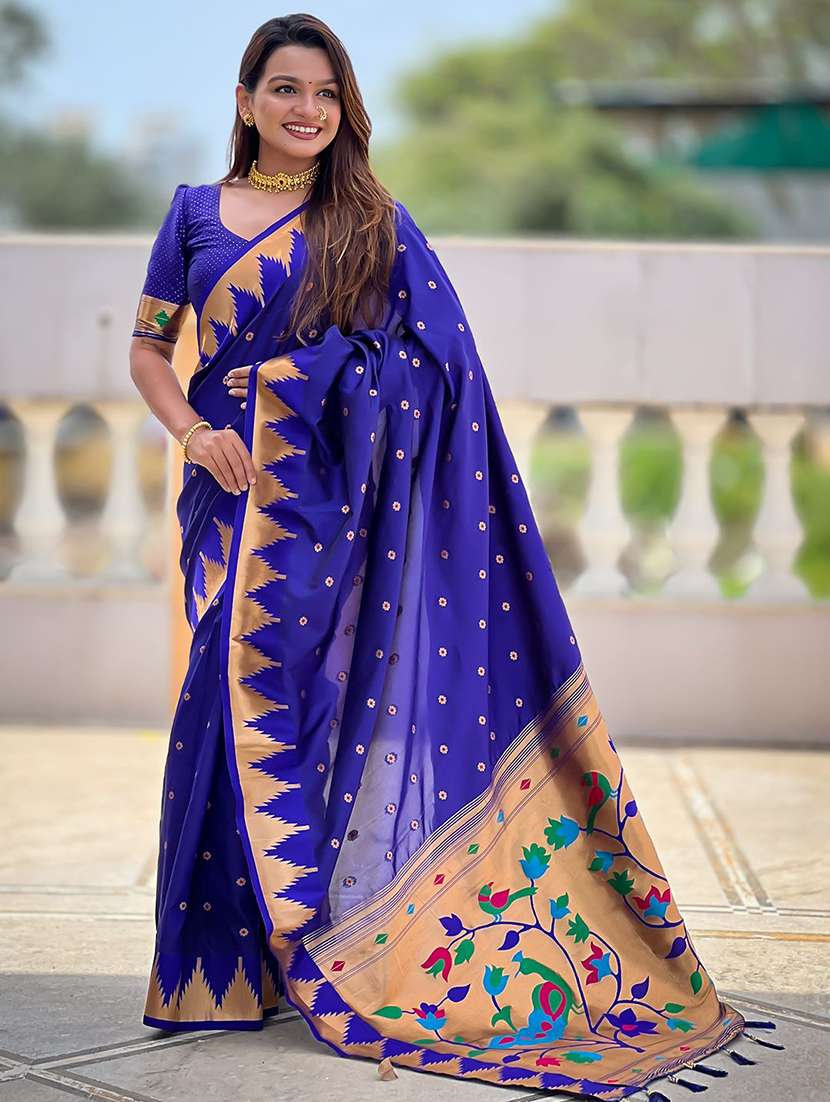 women self design paithani saree with blouse