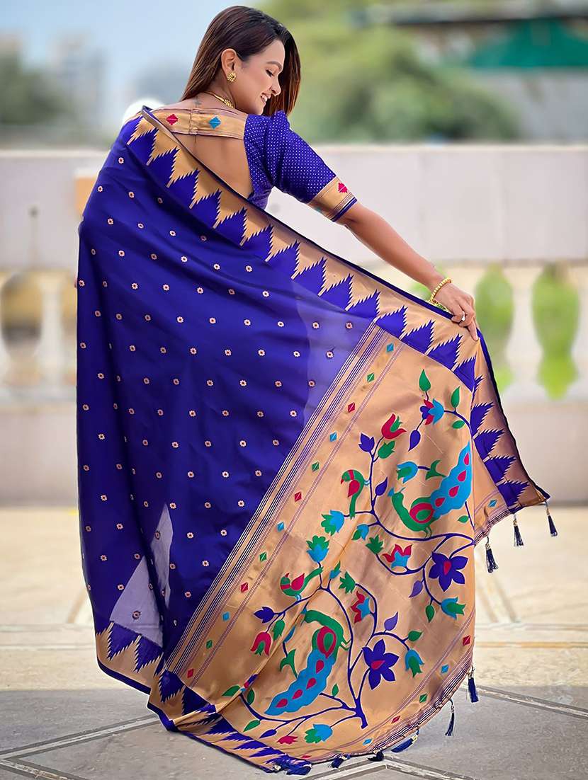 women self design paithani saree with blouse - 22571377 -  Standard Image - 3