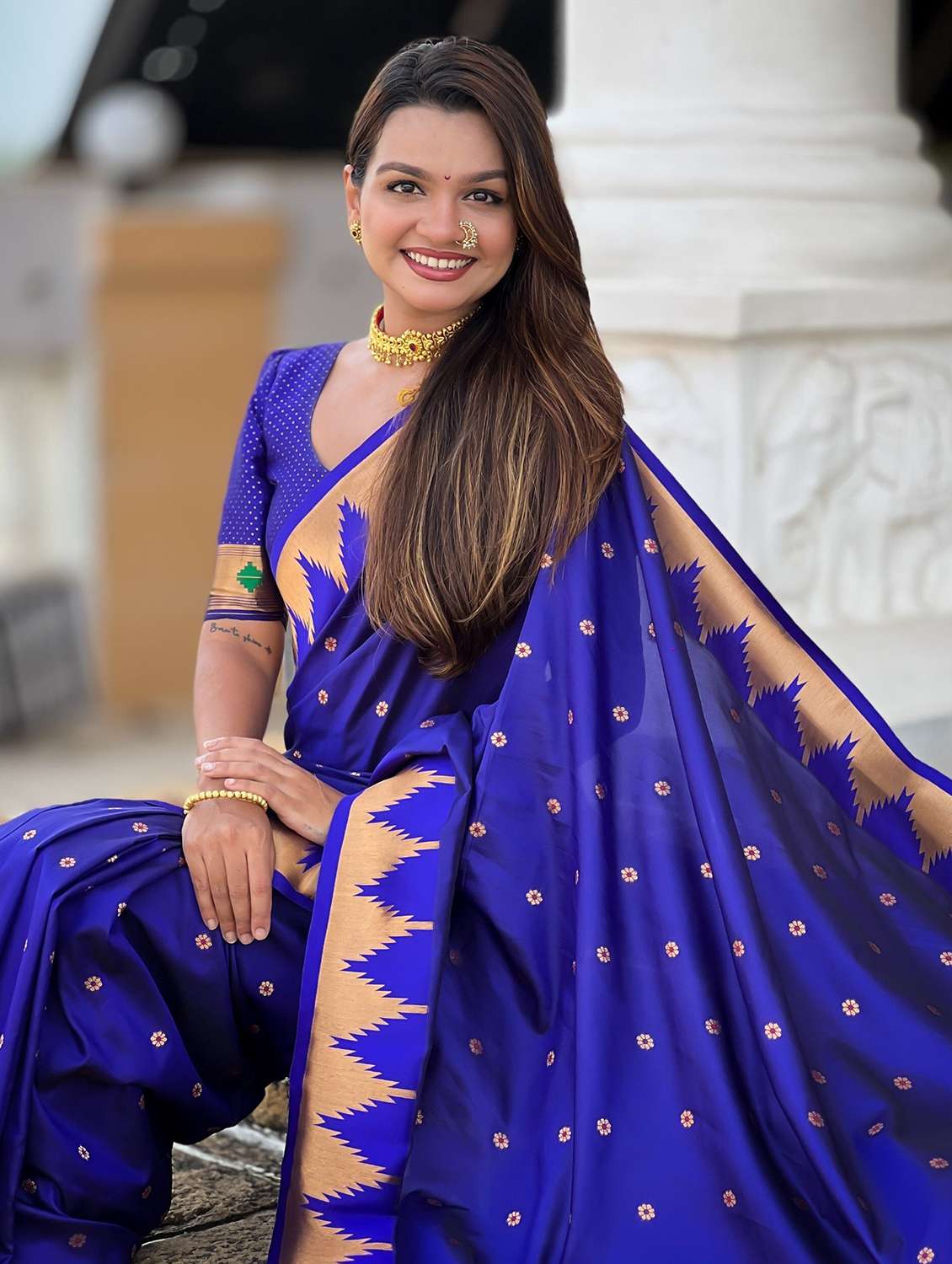 women self design paithani saree with blouse - 22571377 -  Standard Image - 5