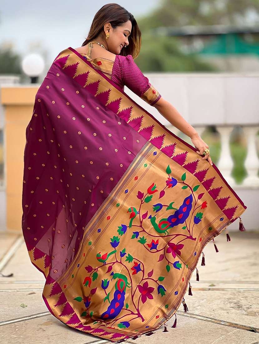 women self design paithani saree with blouse - 22571378 -  Standard Image - 3