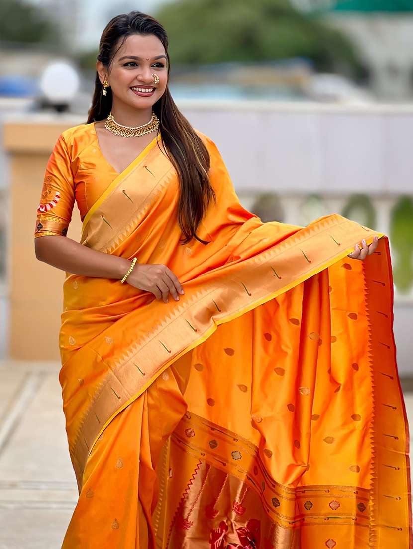 women self design paithani saree with blouse - 22571383 -  Standard Image - 5