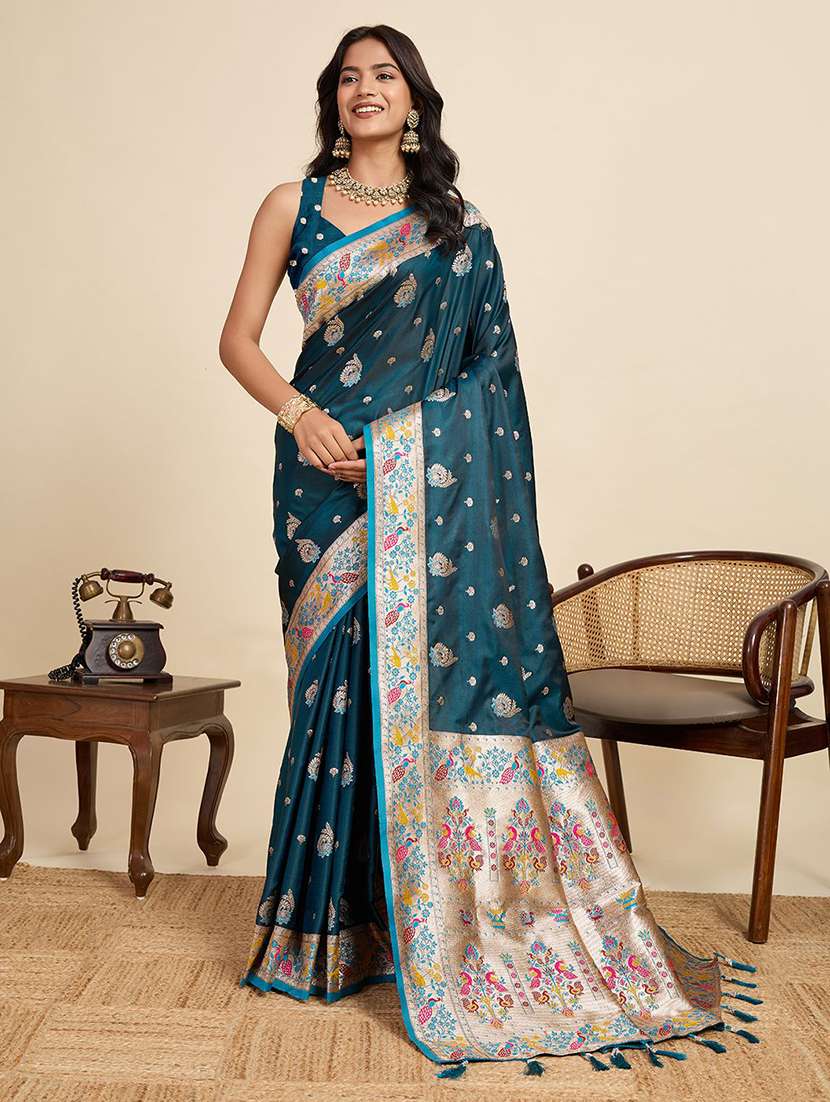 women self design paithani saree with blouse