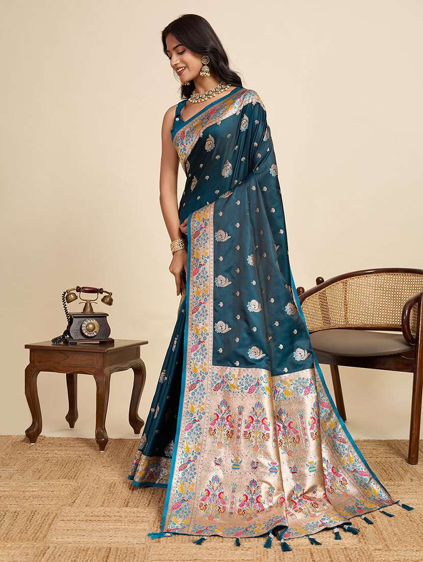 women self design paithani saree with blouse - 22571394 -  Standard Image - 3
