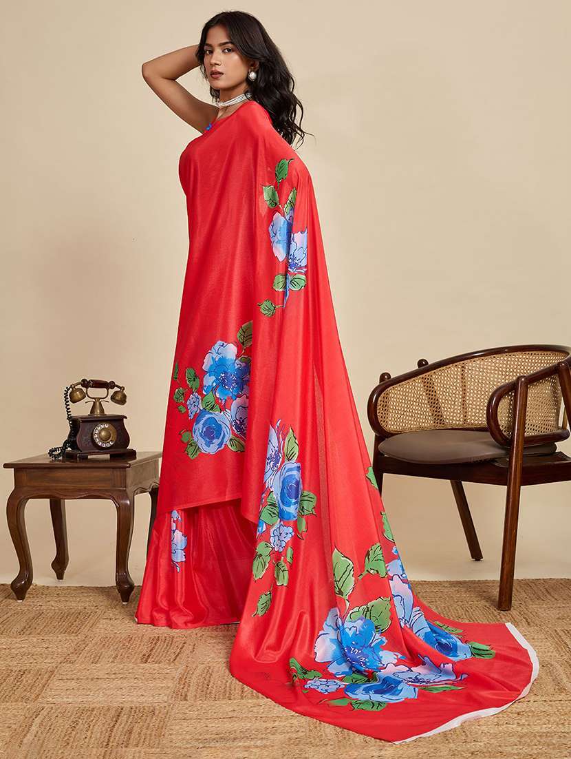 women printed casual wear saree with blouse - 22571399 -  Standard Image - 3