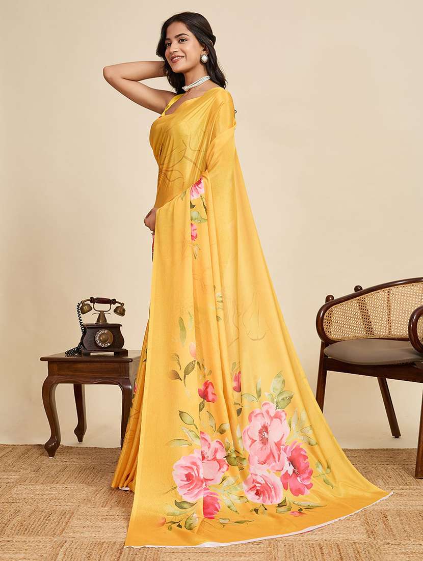 women printed casual wear saree with blouse - 22571403 -  Standard Image - 3