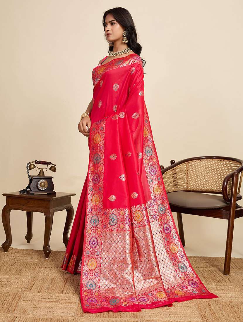 women self design banarasi saree with blouse - 22571427 -  Standard Image - 3