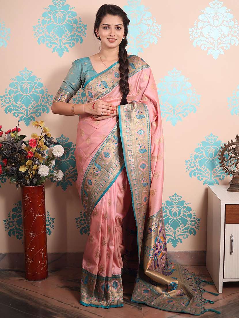 women self design paithani saree with blouse