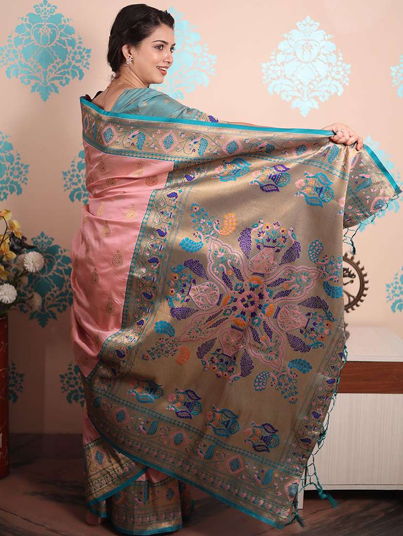 women self design paithani saree with blouse - 22571459 -  Standard Image - 3
