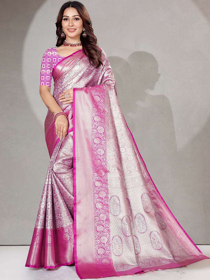 women self design kanjivaram saree with blouse
