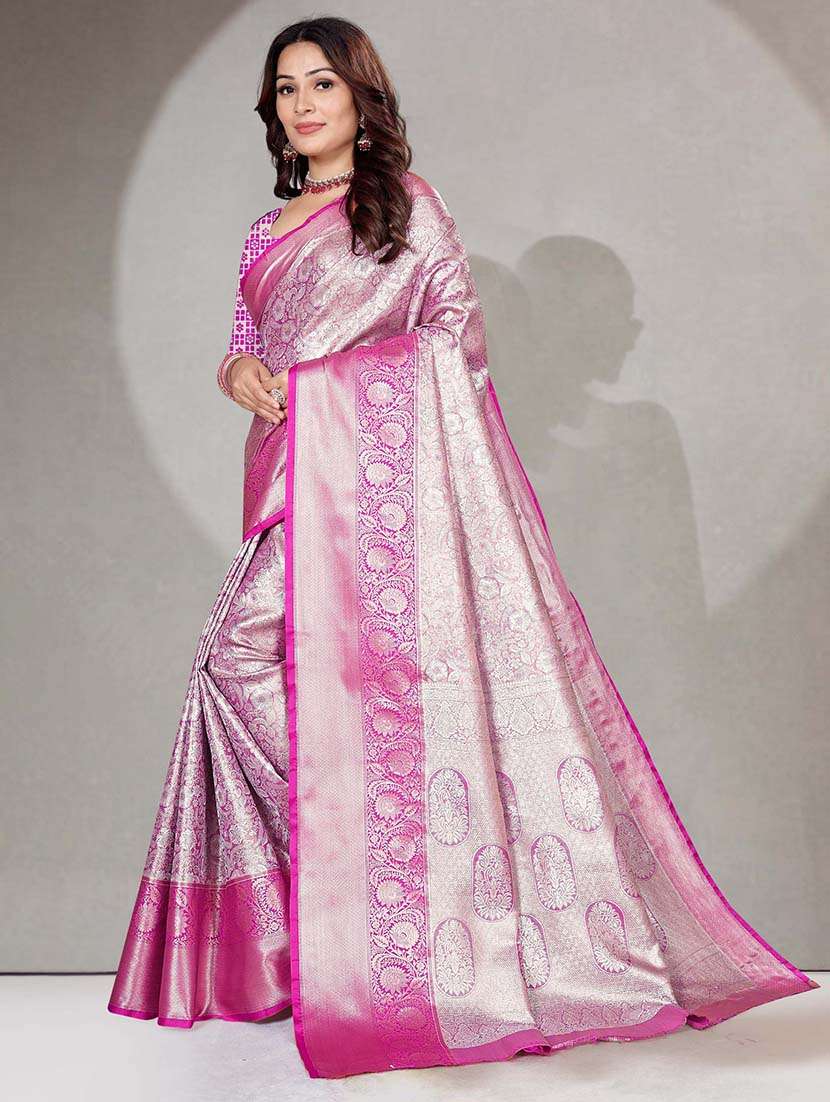 women self design kanjivaram saree with blouse - 22571478 -  Standard Image - 3