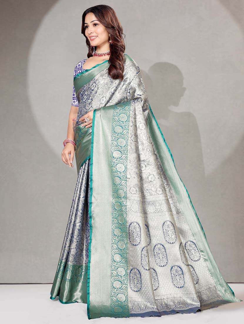 women self design kanjivaram saree with blouse - 22571484 -  Standard Image - 3