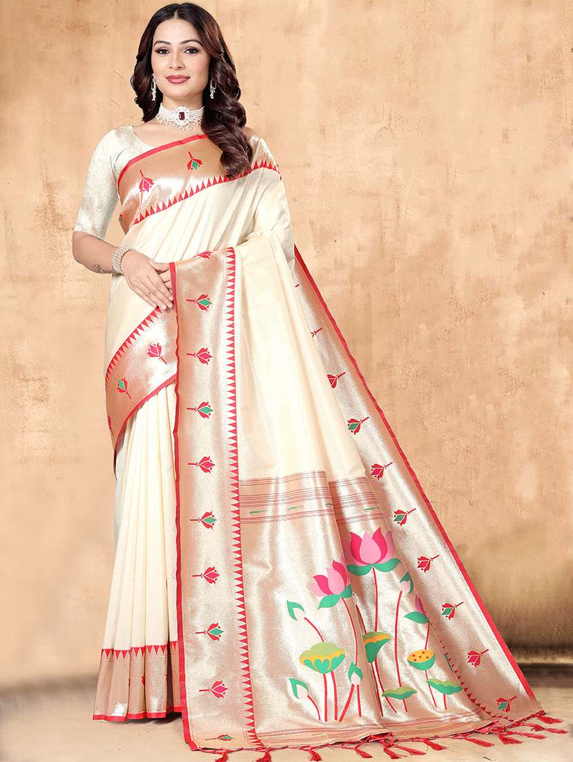 women self design paithani saree with blouse