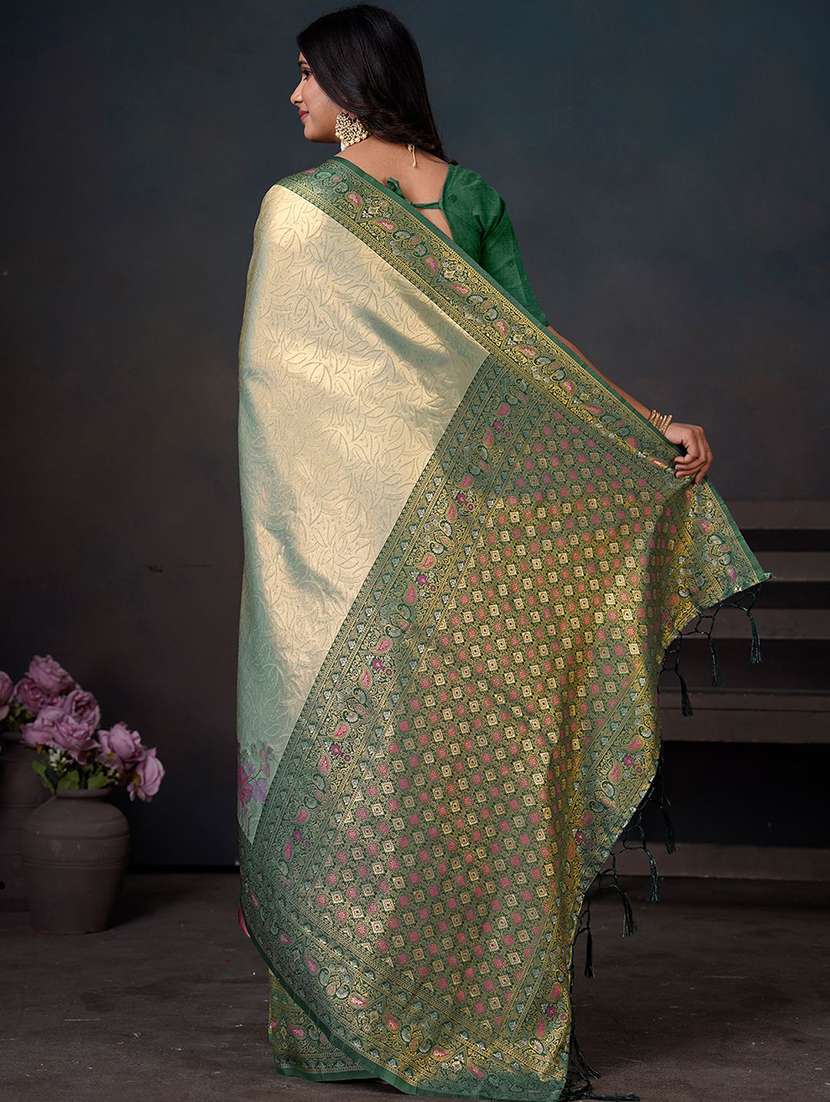 women self design kanjivaram saree with blouse - 22571563 -  Standard Image - 3