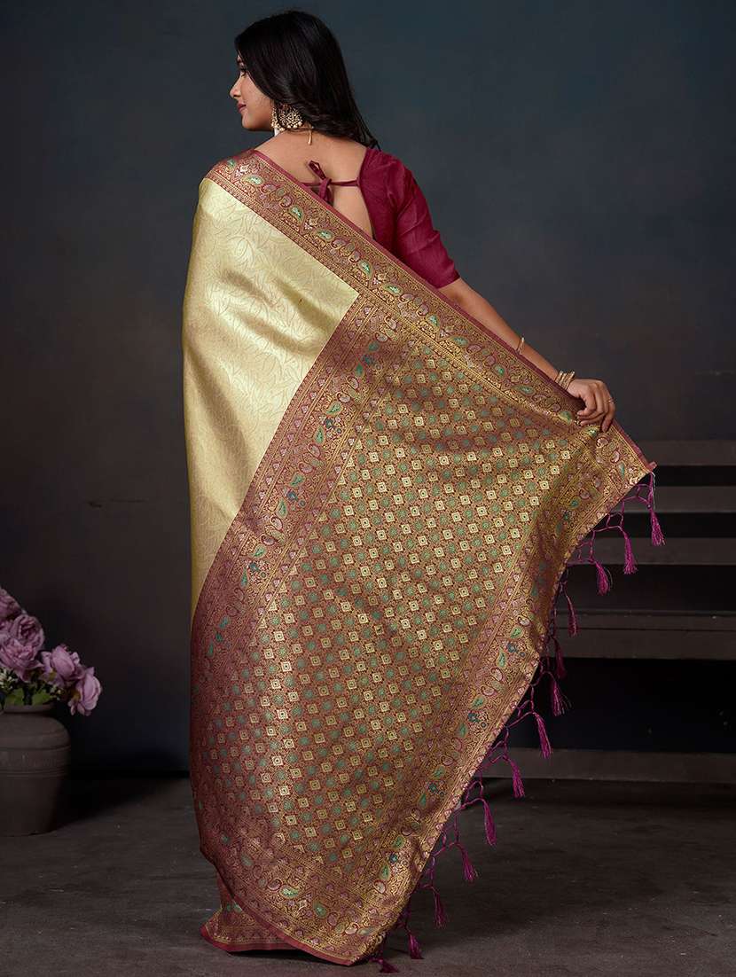 women self design kanjivaram saree with blouse - 22571565 -  Standard Image - 3