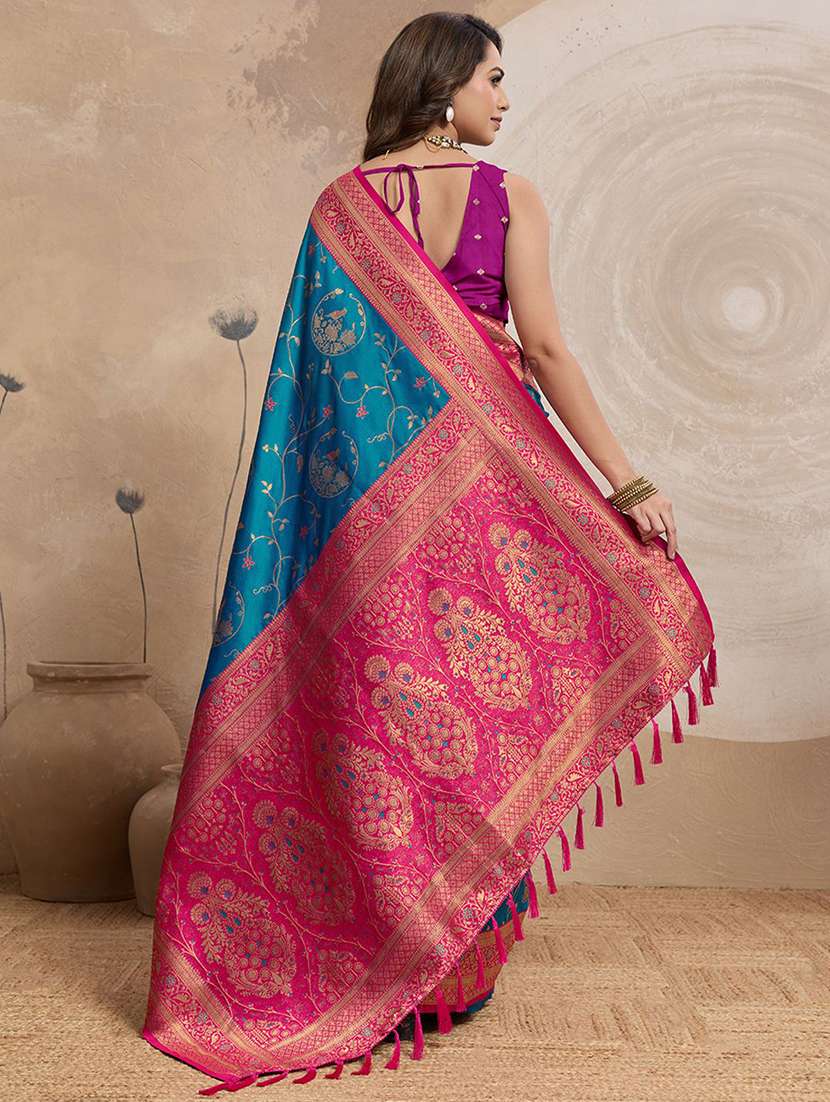women self design banarasi saree with blouse - 22571581 -  Standard Image - 3
