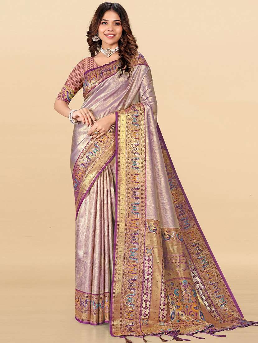 women self design paithani saree with blouse
