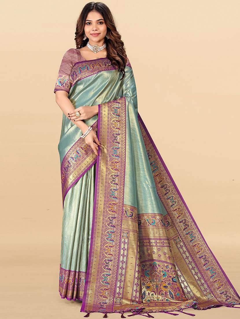 women self design paithani saree with blouse